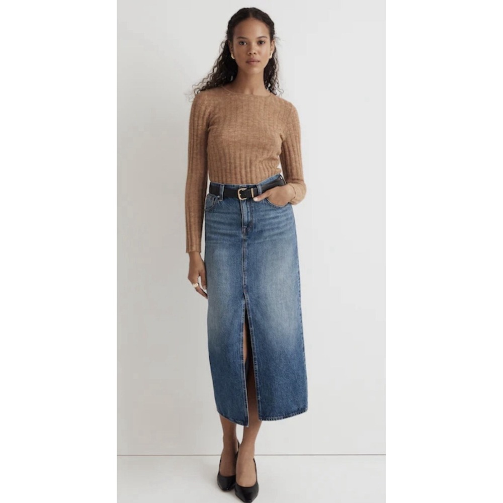 Madewell Denim Midi Skirt in Pratt Wash Size 27